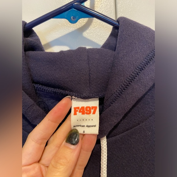 NWOT Navy Blue Facebook Zip up American Apparel Unisex Hoodie Size Small - Picture 3 of 3